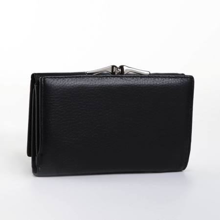Women's wallet on the button, black color-1