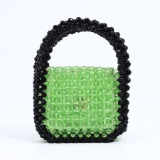 Bag-clate on magnet, long belt, green color
