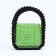 Bag-clate on magnet, long belt, green color