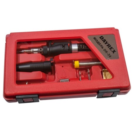 DAYREX-24 gas soldering iron, 1300-2000 ° C, burning time 20-30 minutes, p/a fire, butane, nozzles-1
