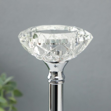 Summary metal, glass per 1 candle "Crystal bowl" d = 5 cm silver 9x9x27 cm-2