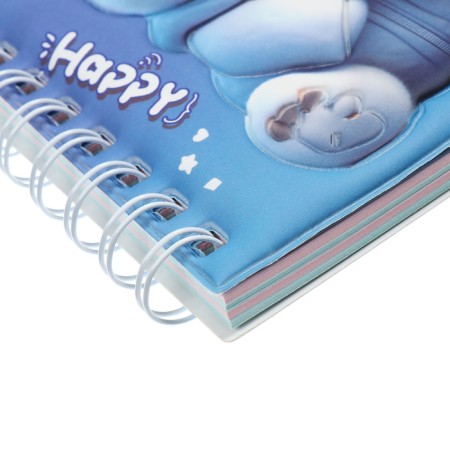 Notebook Gift Book on the comb 80l, line, color block, PVC cover 3D Bear (17.6x13.5cm) 105-3