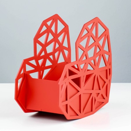 Kashpo wooden "Heart" 20x10x20 cm red-2