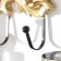 Decorative polystone hooks "Golden branch with leaves" 11.5x4.4x16 cm