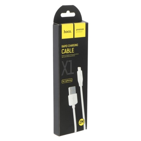 Hoco X1, Lightning cable - usb, 2.4 a, 2 m, white-3