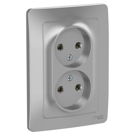 Double SE BLANCA, 16 A, 250 V, built -in, without salary, IP20, aluminum, Blnrs000023