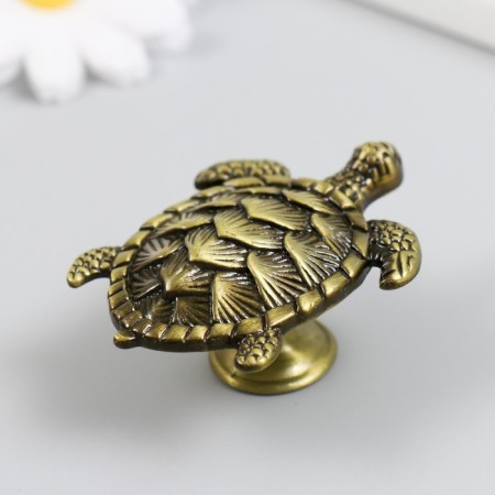 Handle for the casket Metal "Turtle" bronze 6.1x4.4 cm-1