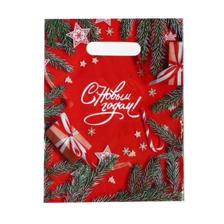 The package "Color of the New Year", plastic with a cut pen, 30x23 cm, 30 μm