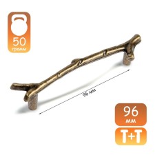 Cappio “branch” handle “branch” RSC009, m/o 96 mm, color old bronze