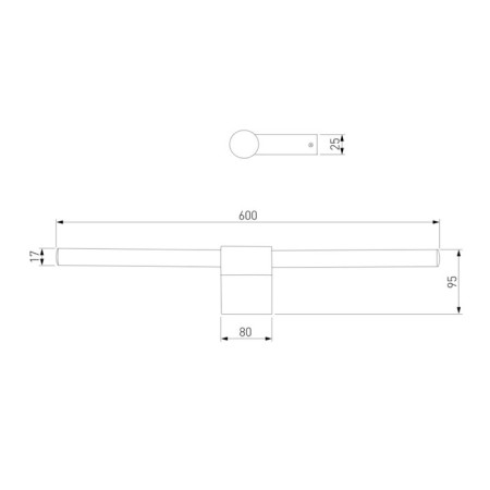 Interior backlight Elektrostandard, Luar LED 12 W, 95x600x25 mm, IP20, Black Pearl Color-4