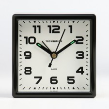 Alarm clock, 9.5 x 9.5 cm, discrete move, black