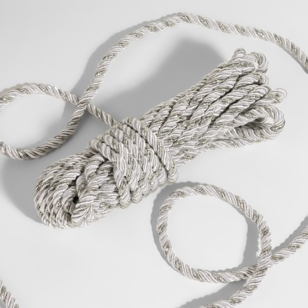Cord twisted, d = 8 mm, 9 ± 1 m, silver color