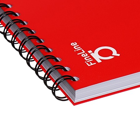 Notebook B5 100 sheets, a cage on a spiral, erichkrause, "IQ fineline classic" plastic cover red cover-2