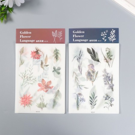 Stickers "Field flowers" set 3 sheets mix 10.4x14.7 cm-1
