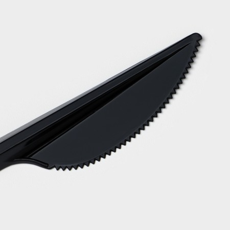 A plastic disposable “Standard” plastic knife, 16.5 cm, black color, set 12 pcs-3
