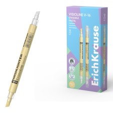 Двухсторонний маркер текстовыделитель 4 мм, ErichKrause, "Visioline V-16 Erasable Pastel" цвет желтый