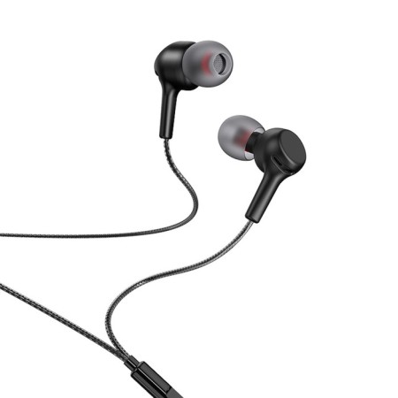 Hoco M78 headphones, wired, vacuum, microphone, jack 3.5 mm, 1.2 m, black-1