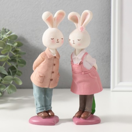 Souvenir Polystone "Bunny - Kiss" set 2 pcs 18x5x5.3 cm