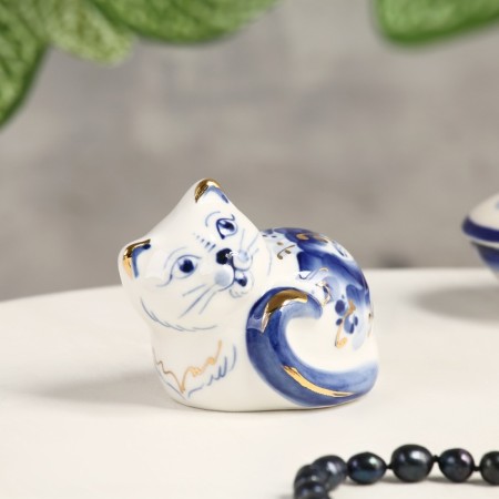 Souvenir "Murka", 7 x 4.5 x 6 cm, gzhel, cobalt, gold-1
