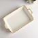 Baking shape made of porcelain organic Gold, 2 l, 33 × 20.5 × 5.5 cm, white color