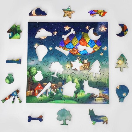 Figure wooden puzzle "Traveling around the world"-1
