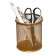 A glass for writing accessories, round, mesh, metal, gold