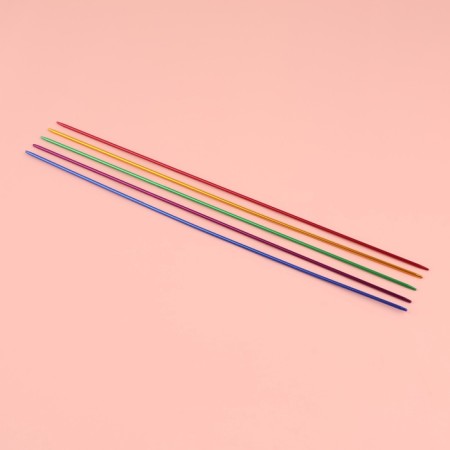 Knitting knitting needles, hindeer, aluminum, d = 2 mm, 25 cm, 5 pcs, color mix