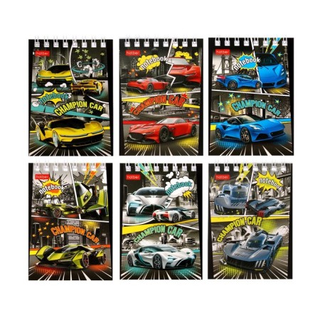 Notepad A7, 40 sheets in a cage on the crest "Auto Champion", covered cardboard, mix