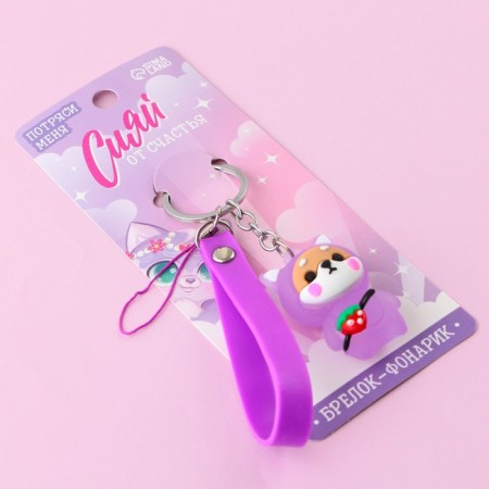 A keychain for keys with a flashlight “Shine with happiness”, 3 x 9.5 cm-4