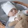 A hat with a lapel and ears children's kinderlitto “Kapuchino”, age 0-3 months, 2 pcs