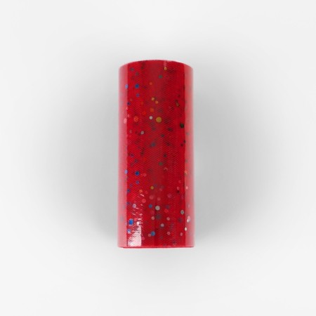 Fatin with multi -colored sparkles, 15 cm, 11 ± 1 g/sq.m, 23 ± 1 m, color red No. 17-5