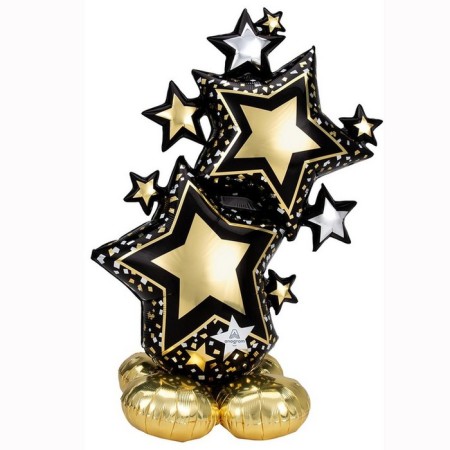 Foil ball 59 "Stars", Black & Gold, a figure for the air