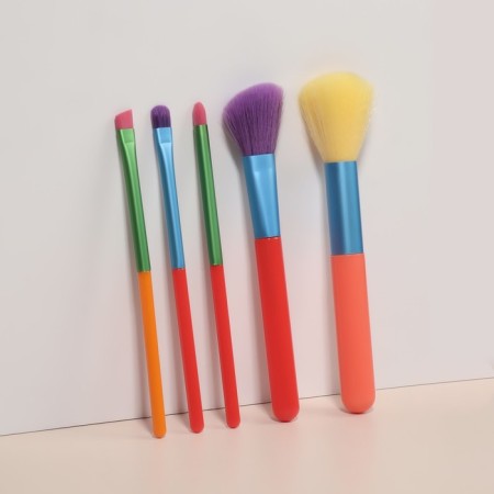 A set of makeup brushes "Pencil", 5 items, multi -colored-2