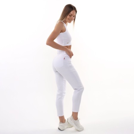 Women's jeans shortened, white color, size 44 (27)-2