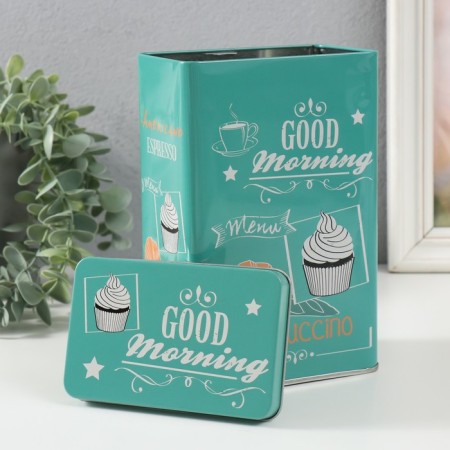 Rectangular Metal Casket "Good Morning" 7.8x12.2x18.6 cm-3