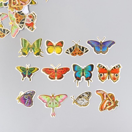 Stickers for creativity "World of butterflies" embossing gold set 48 pcs 9x7x0.8 cm-1