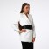 Women's belt, width 11 cm, leather buckle, black color