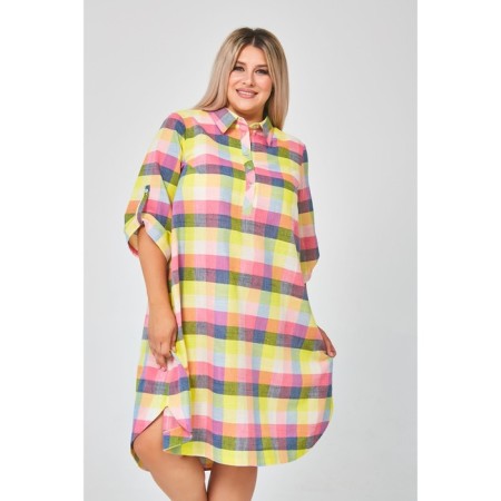 Women's dress, size 54, yellow color-2