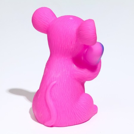 Brying toy "mouse" for dogs, 9 cm, pink-3