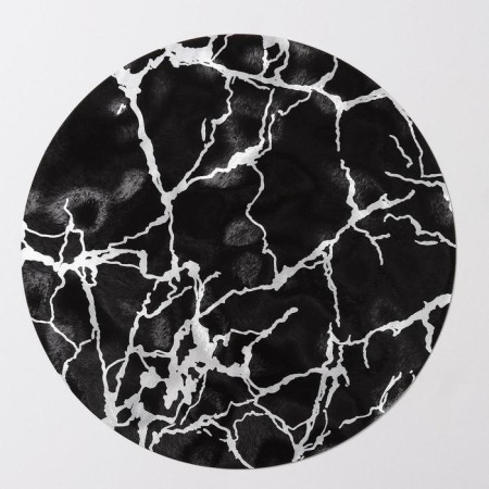 Serving napkin on the table "Marble", d = 38 cm, black color-3