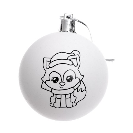 New Year's set for creativity. Christmas balls for coloring "New Year", paints, 2 pcs-4