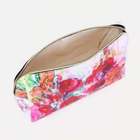 Cosmetic bag with lightning, white/pink color-2