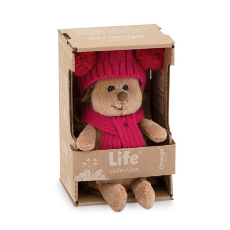 Soft toy "Hedgehog Pylale" in a hat with two pompons, 15 cm-3