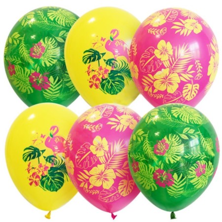 Shar Latex 12 "Assorted," Hawaiian party "set of 5 pcs.