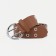 Women's belt, width 4 cm, metal buckle, brown color