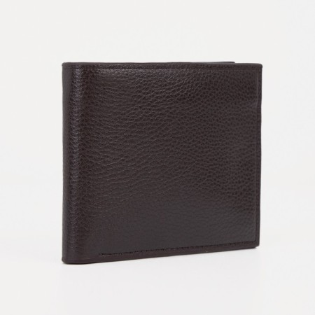 Male purse for TEXTURA cards, bills, coins, brown color
