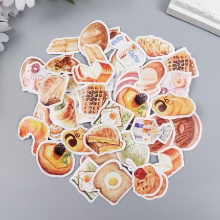 Stickers for creativity "breakfast" set 46 pcs 4.4x4.4x1.1 cm