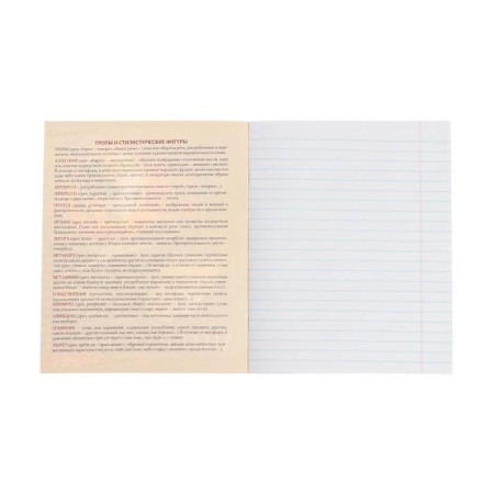 Subject subject calligrata "board", 48 sheets in the line of literature, with reference material, covered cardboard, block offset-1