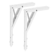 Folding bracket for tables and shelves of tundra, F001, 2 pcs., Length 250 mm., Steel, white color 97039