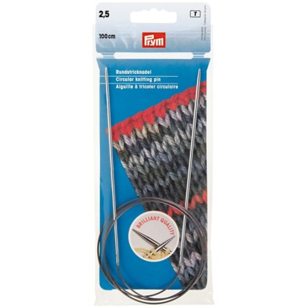 Circular knitting needles, brass 100 cm/ 2.5 mm
